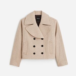 Madewell Oversized-Collar Short Peacoat Size Large